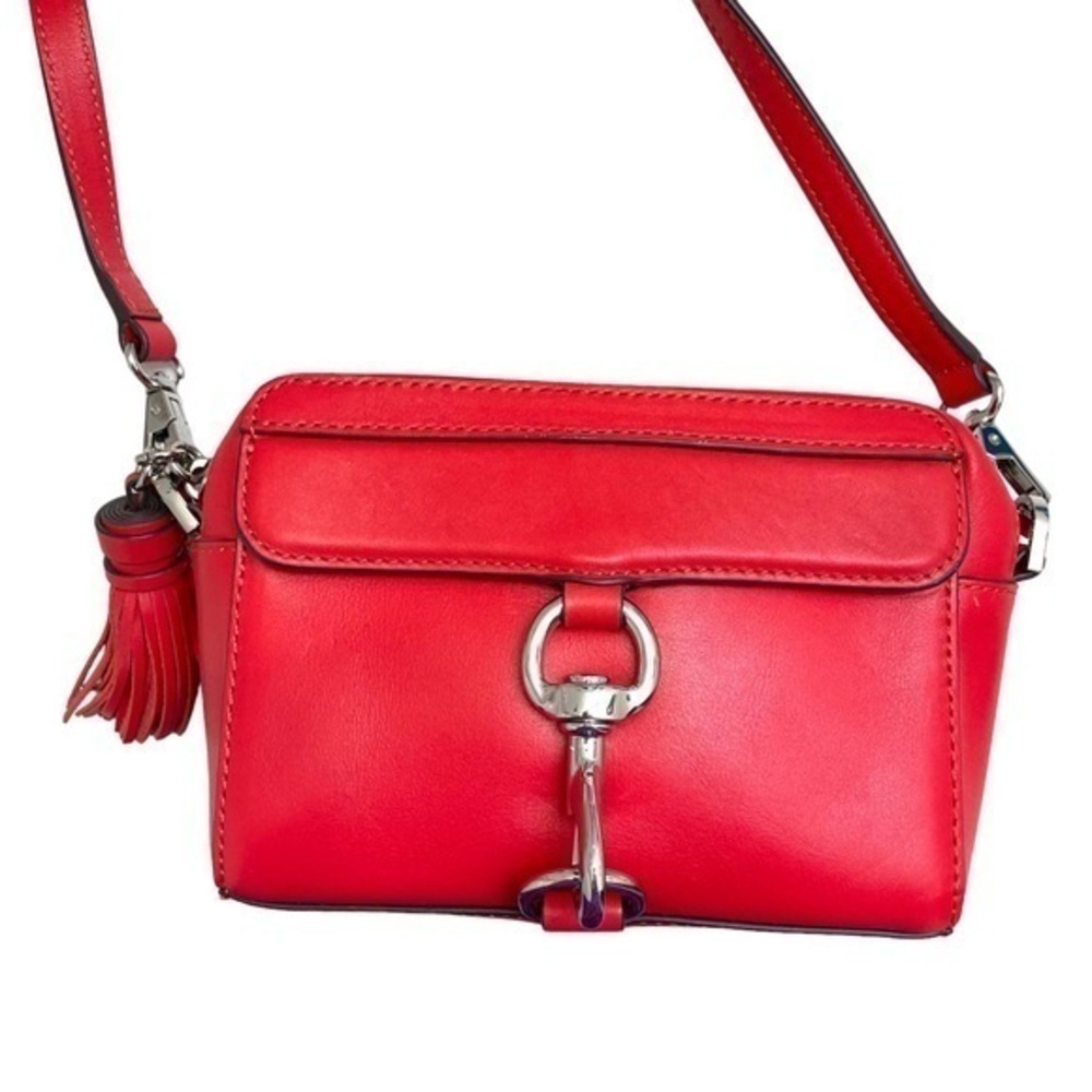Rebecca Minkoff red leather camera crossbody bag